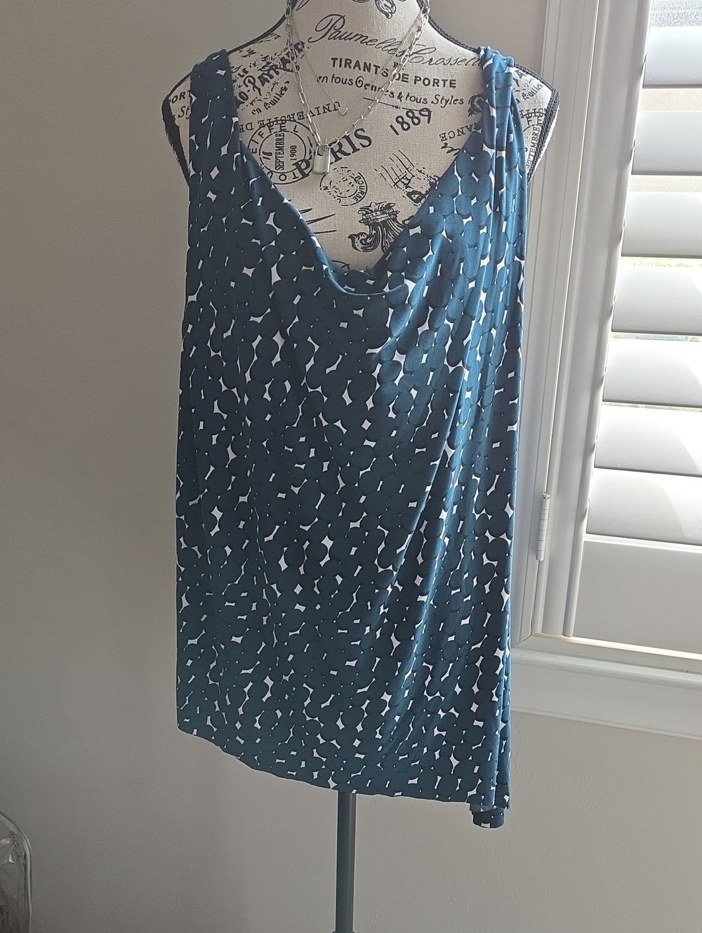 Magicsuit Tankini Tunic In Teal with White Abstract Accents New